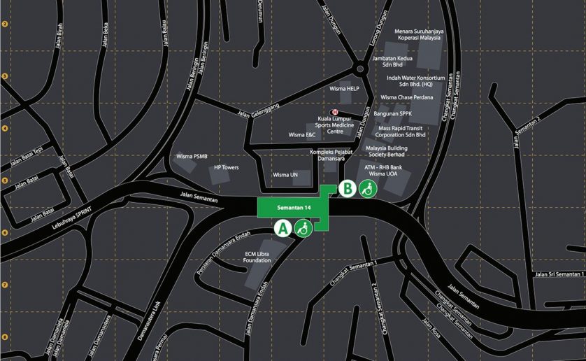 Location of Semantan MRT station