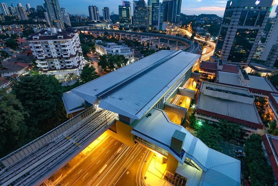 Evening aerial view of the Semantan Station.
