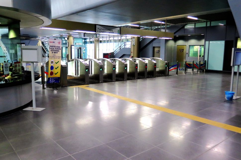 Fare gates and customer service office