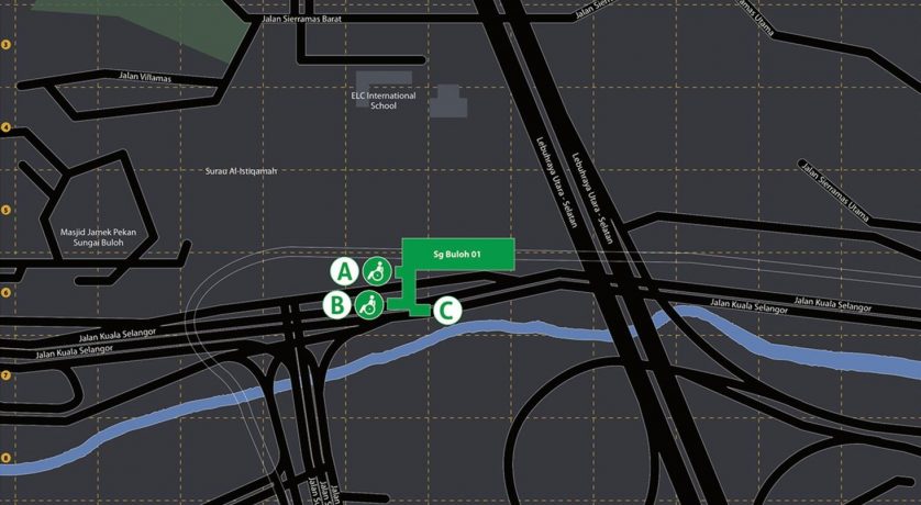 Location of Sungai Buloh MRT Station