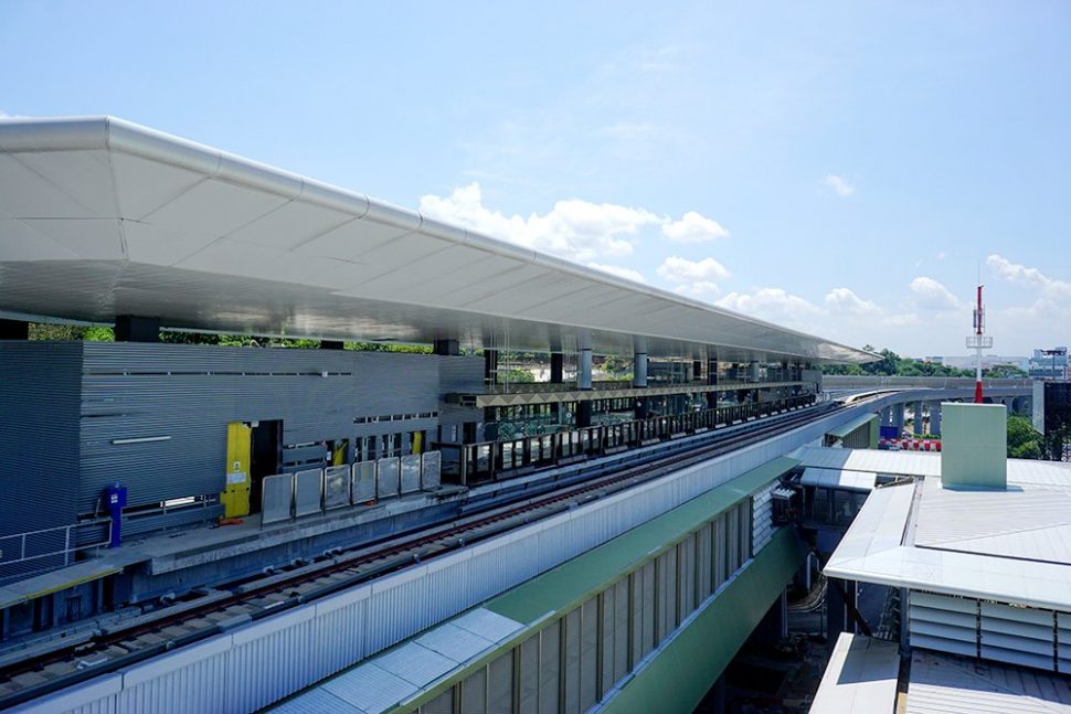 View of the platform level of the Sungai Buloh MRT Station. Sep 2016