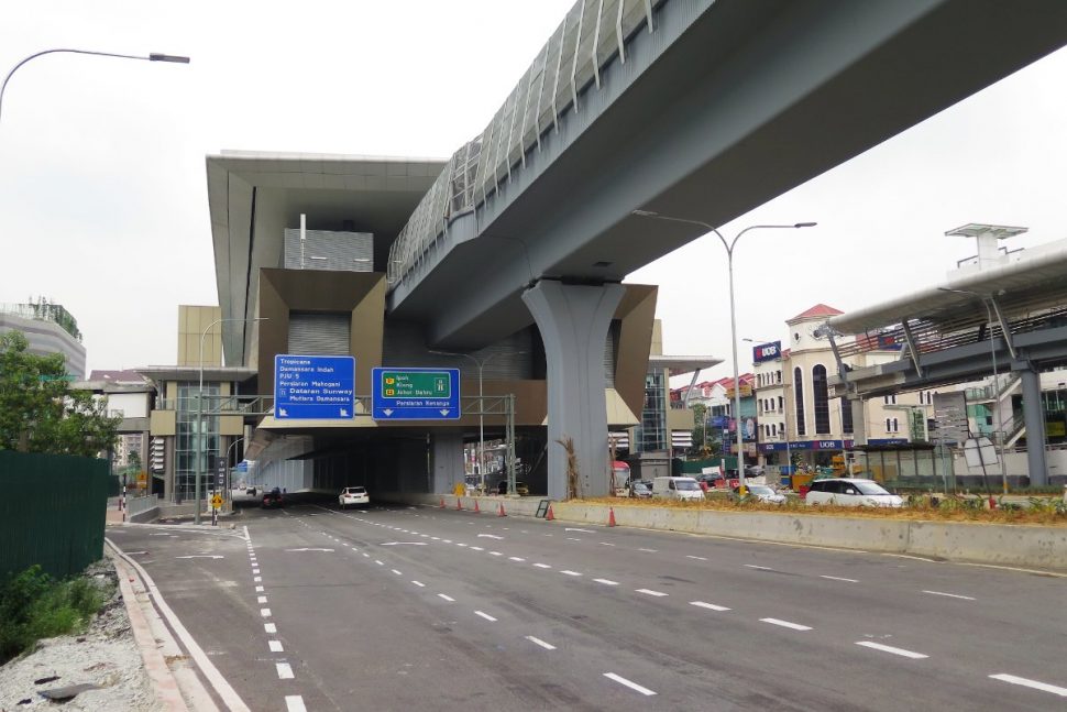 View of Surian MRT station from Persiaran Surian