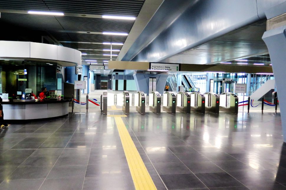 Fare gates and customer service office