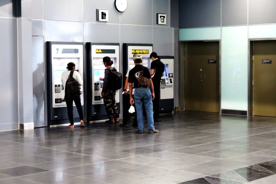 Ticket vending machines at concourse level