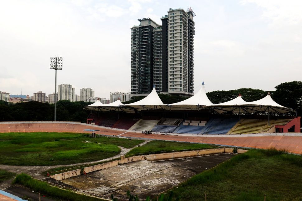 View of VElodrom Kuala Lumpur from the Taman Pertama station