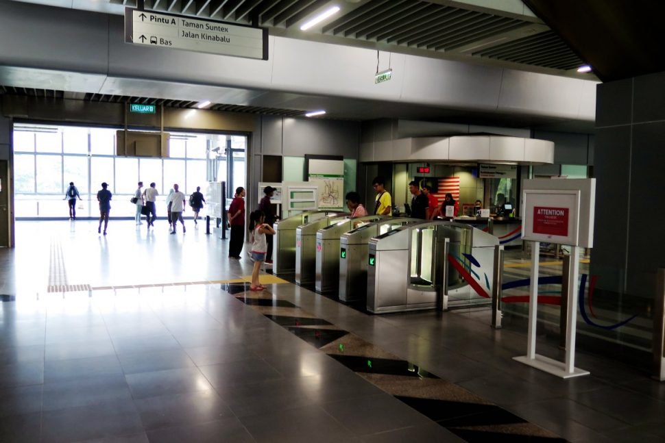 Fare gates and customer service office