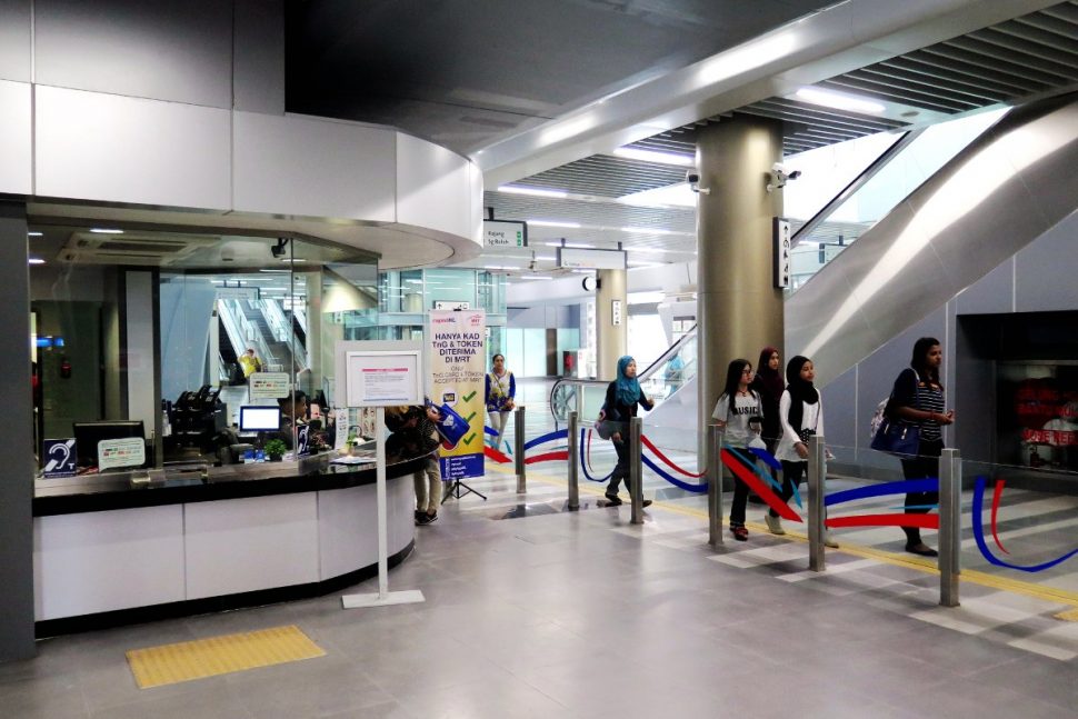 Fare gates and customer service office