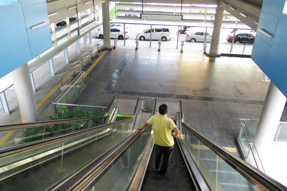 Escalator access to entrance B