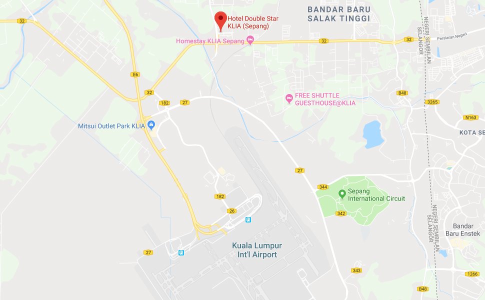 Location Map of Hotel Double Stars Sepang