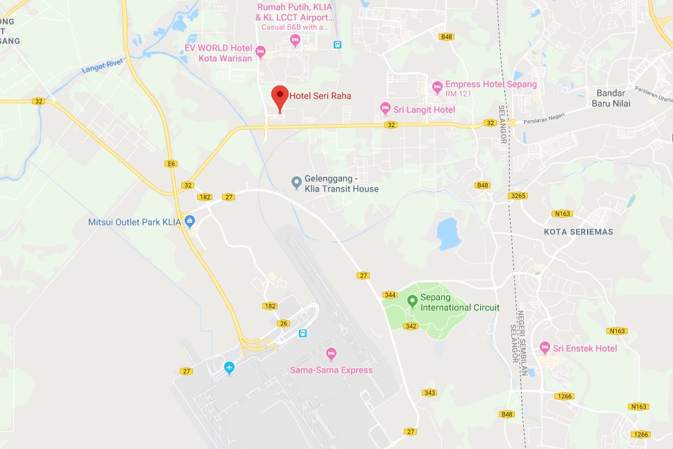 Location map of Seri Raha Hotel