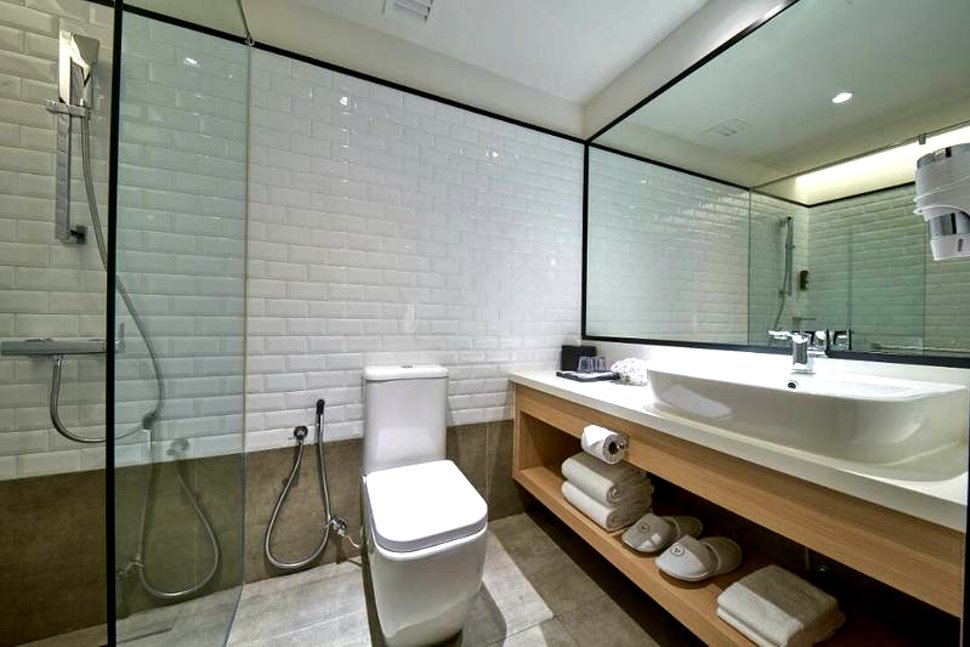 Spacious and clean washroom