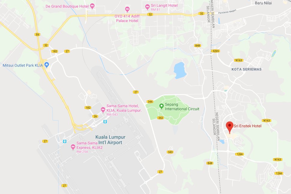 Location map to Sri Enstek Hotel