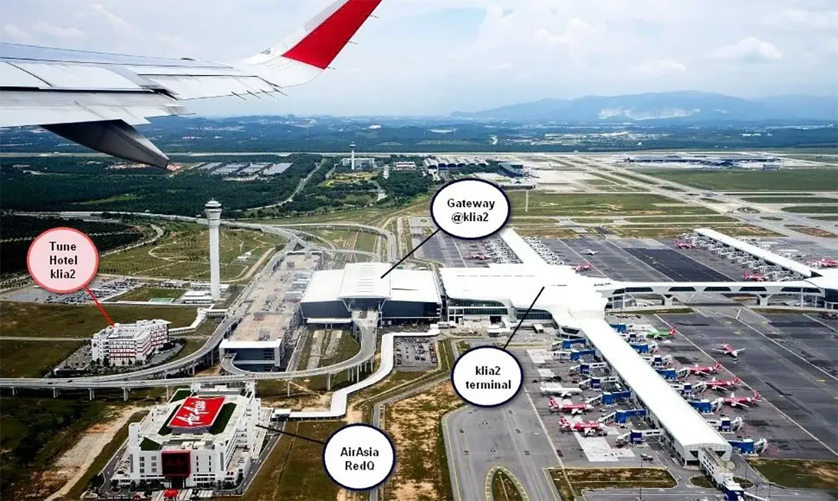 Aerial view of Tune Hotel klia2