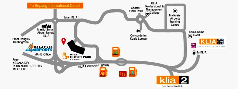 Direction map to Mitsui Outlet Park