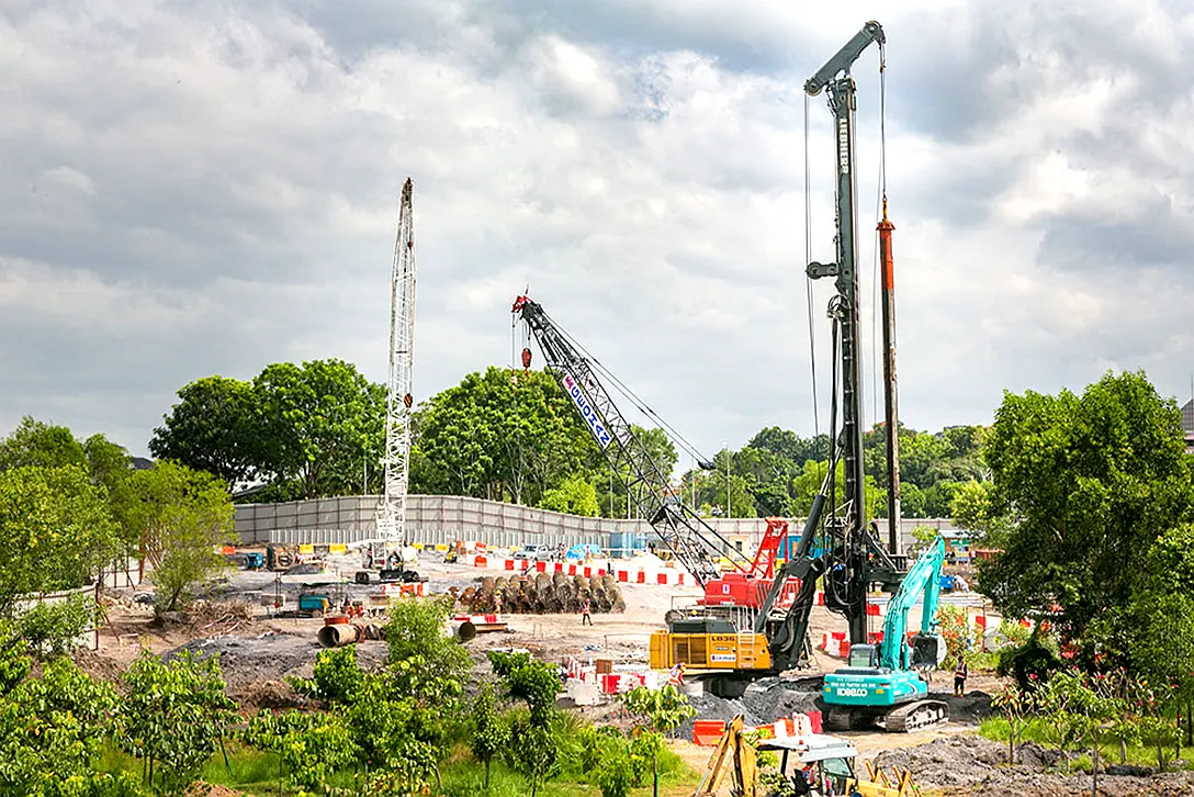 Ongoing piling works at the Putrajaya Sentral MRT Station site.