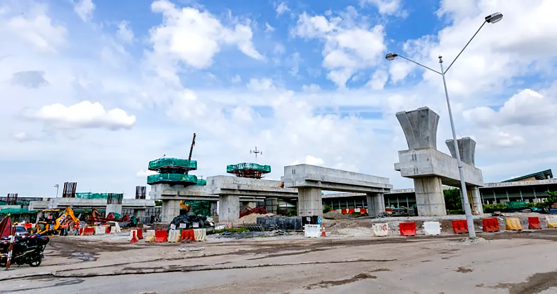 Pier head construction at the Putrajaya Sentral MRT Station site.