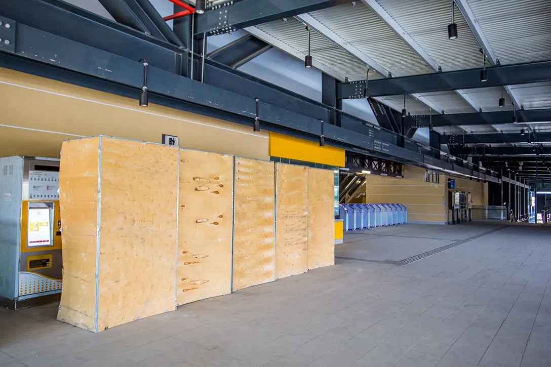 Installation of Ticket Vending Machine in progress at the Putrajaya Sentral MRT Station