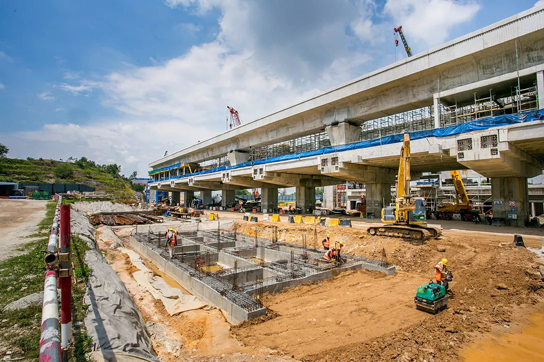 View of 16 Sierra MRT Station Entrance 1 structure work in progress.