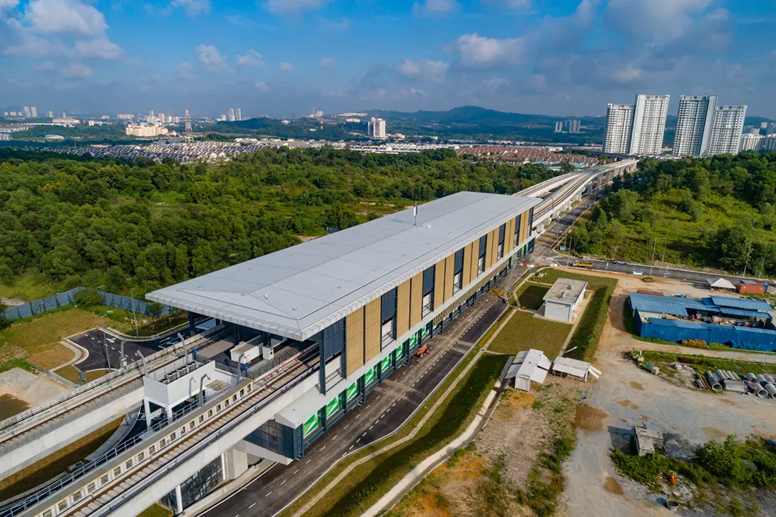 Aerial view of the 16 Sierra MRT Station showing the completion of external works.