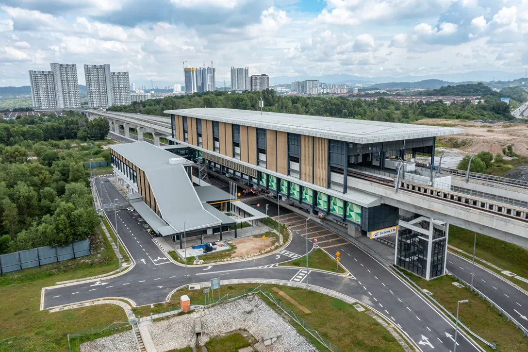 Overview of the station and external works completion at the 16 Sierra MRT Station.