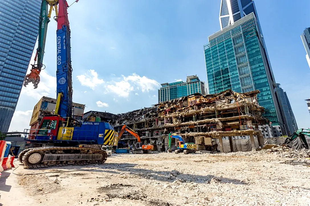 Demolition works of the former Ampang Park Shopping Centre.