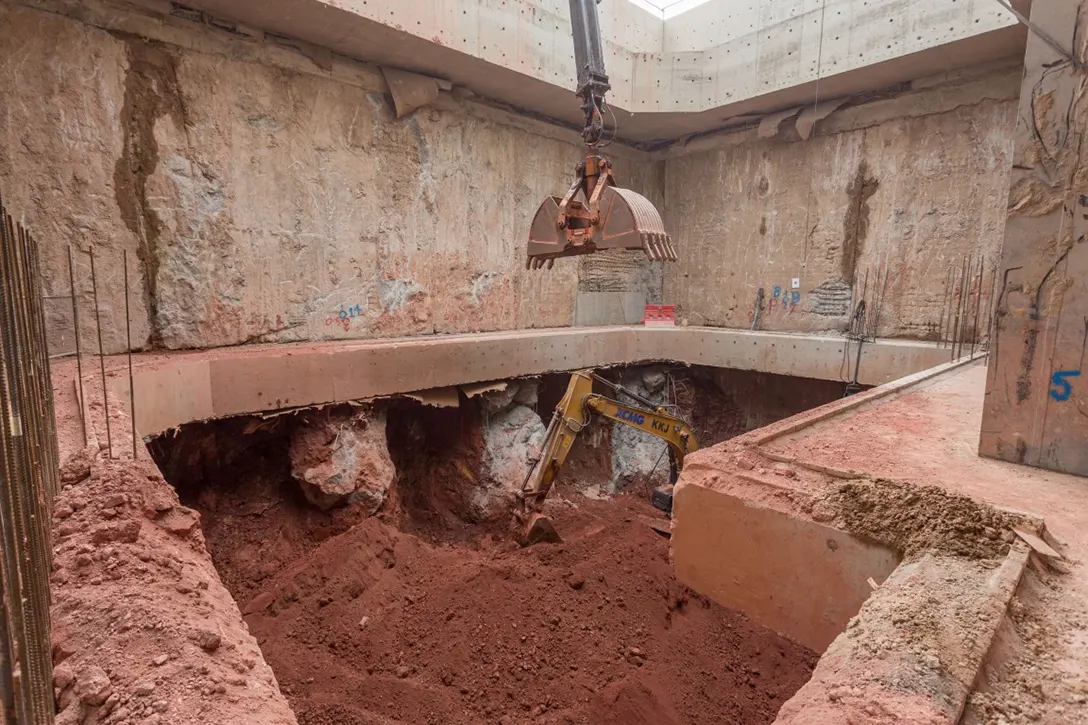 Ongoing grouting works at the Escape Shaft 2 site.