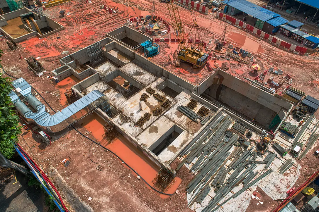 Aerial view of the Ampang Park MRT Station site.