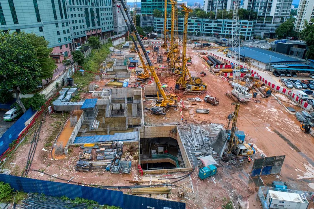 Aerial view of the Ampang Park MRT Station.