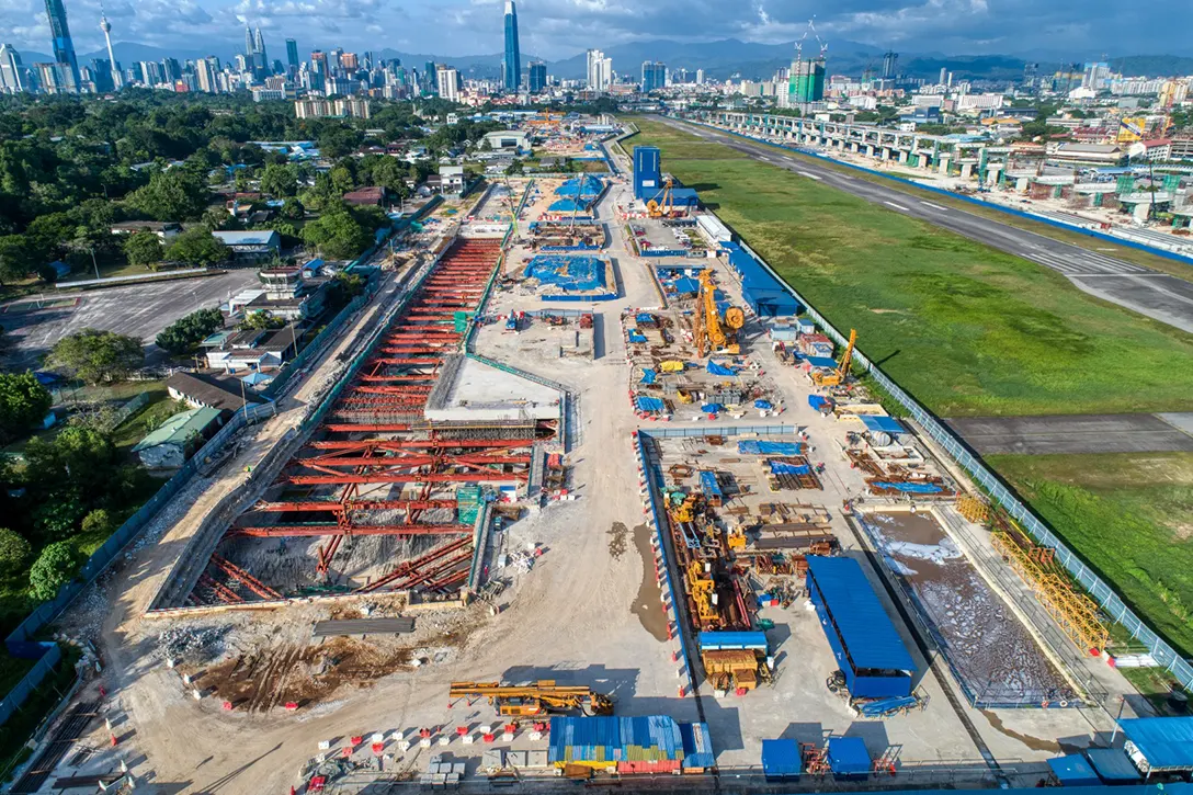 Aerial view of the Bandar Malaysia Selatan MRT Station.