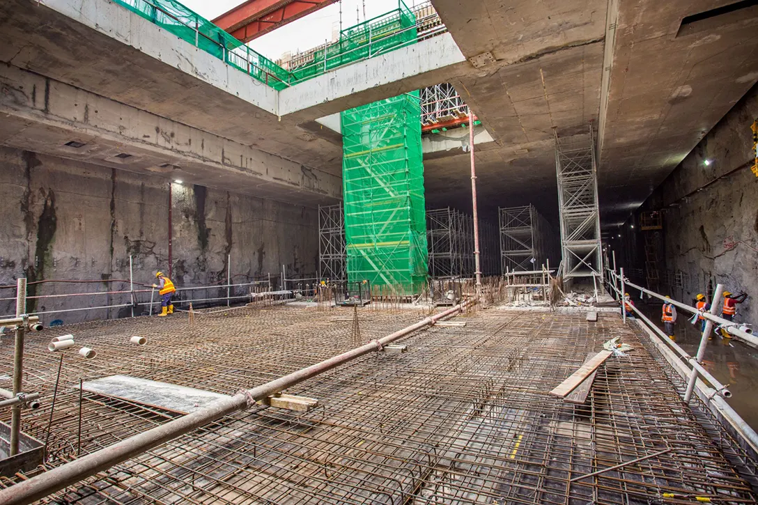 Preparatory works for platform slab casting is in progress at the Bandar Malaysia Selatan MRT Station.