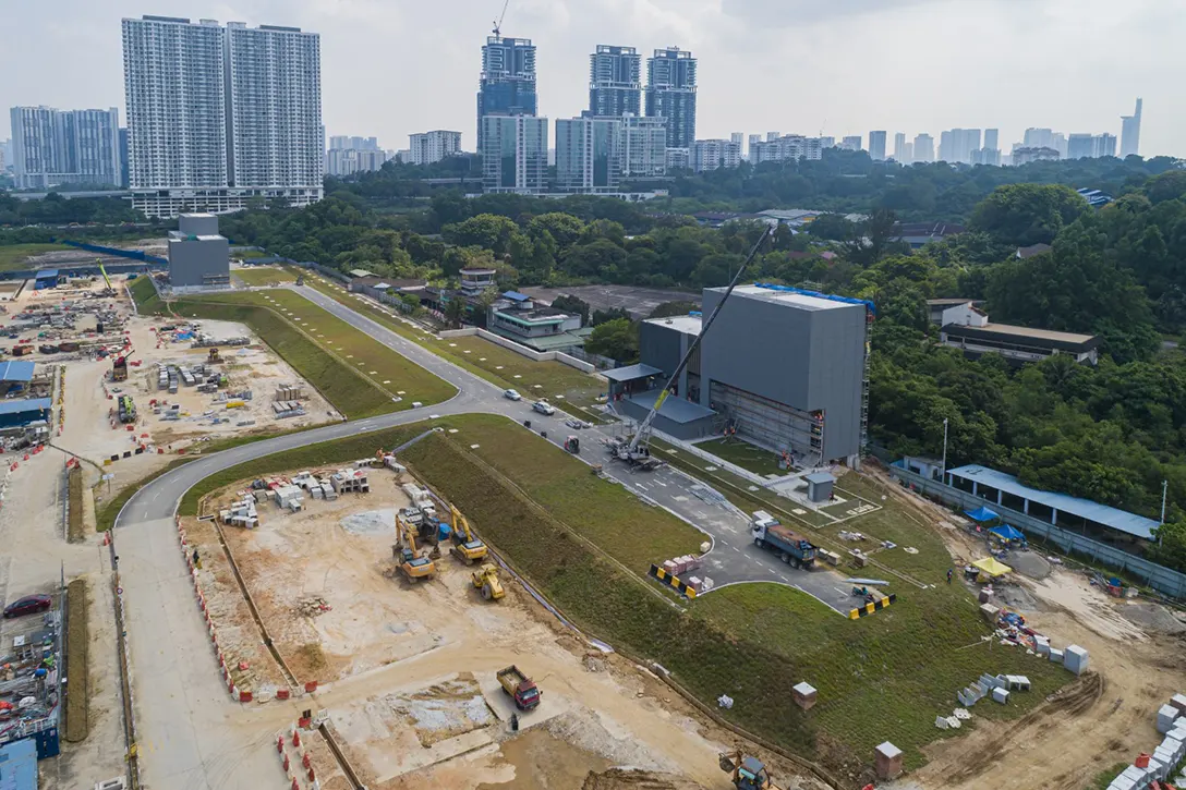 Aerial view of the Bandar Malaysia Selatan MRT Station.