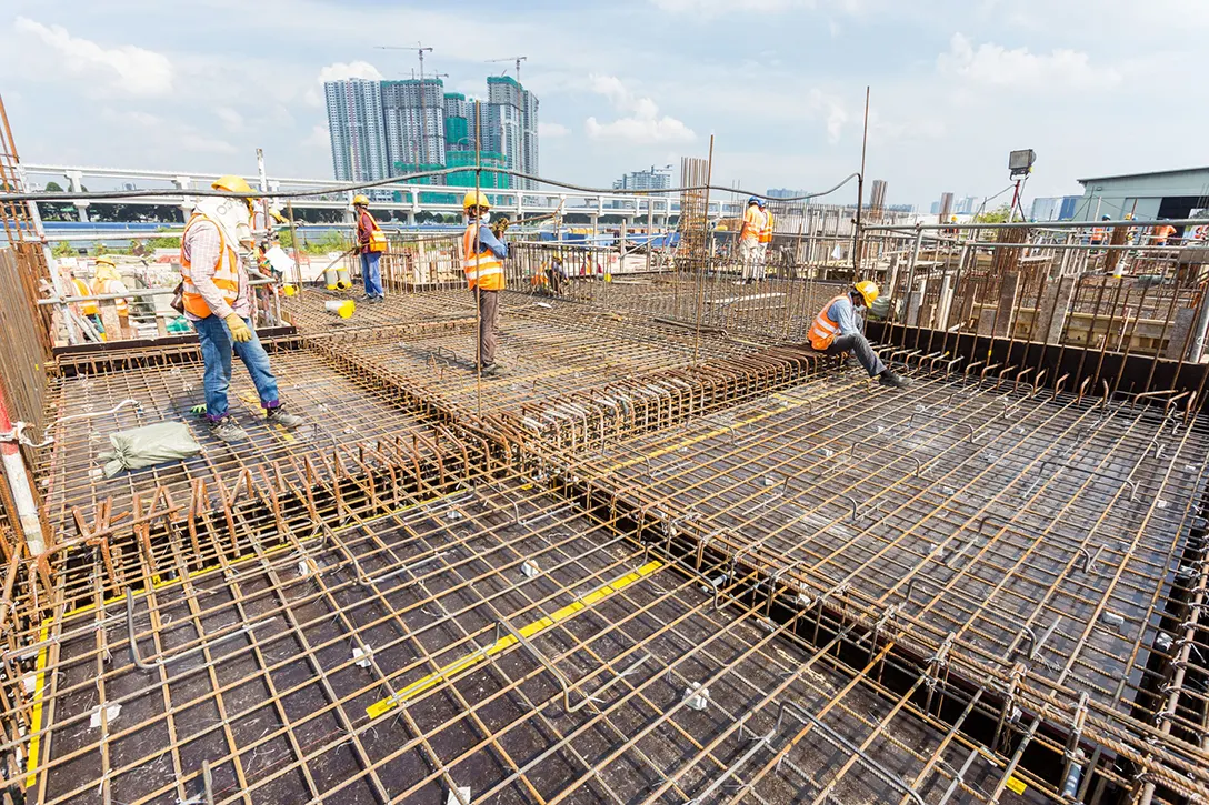 View of the Bandar Malaysia Utara MRT Station showing the rebar works for Entrance B building in progress