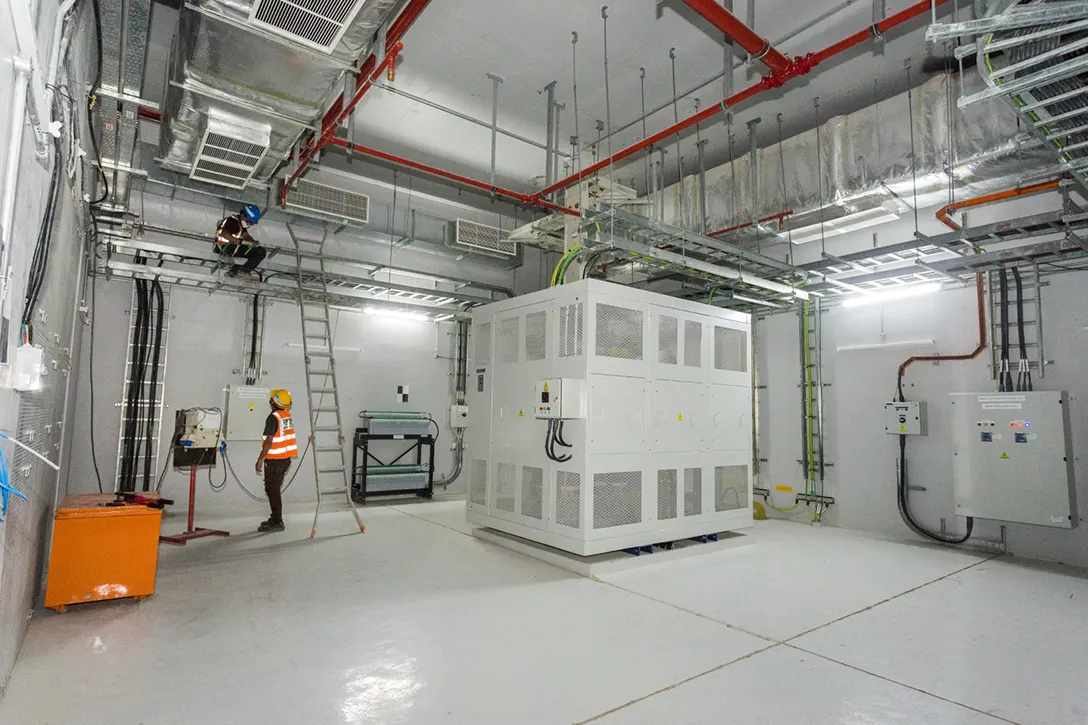 View of the Bandar Malaysia Utara MRT Station showing the 33kv room energization in progress.