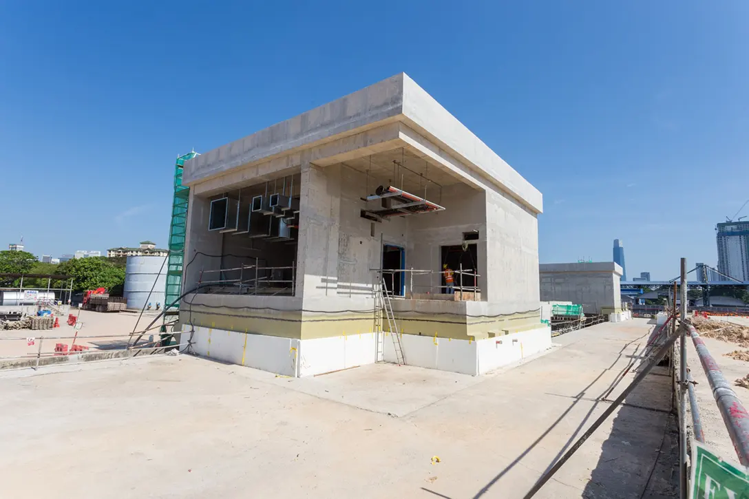 Electrical and mechanical works ongoing at the Bandar Malaysia Utara MRT Station Entrance A.