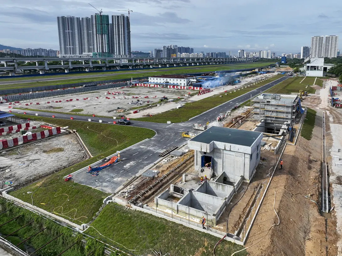External works for Entrance and Ventilation A building in progress at the Bandar Malaysia Utara MRT Station.