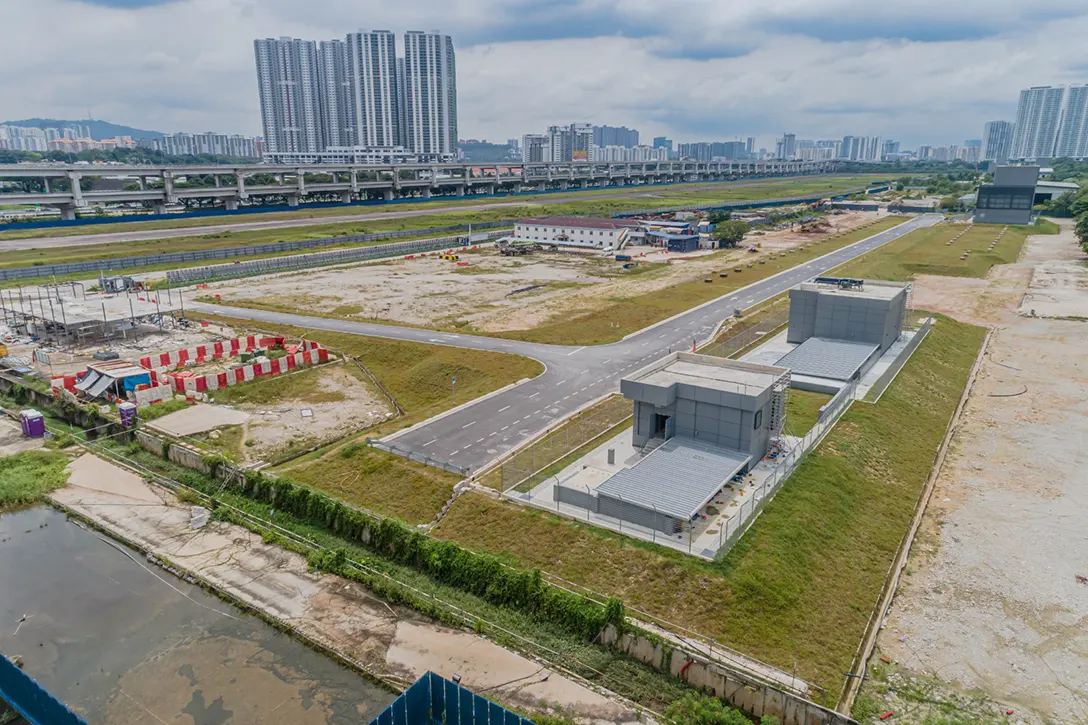 View of the Bandar Malaysia Utara MRT Station entrance.