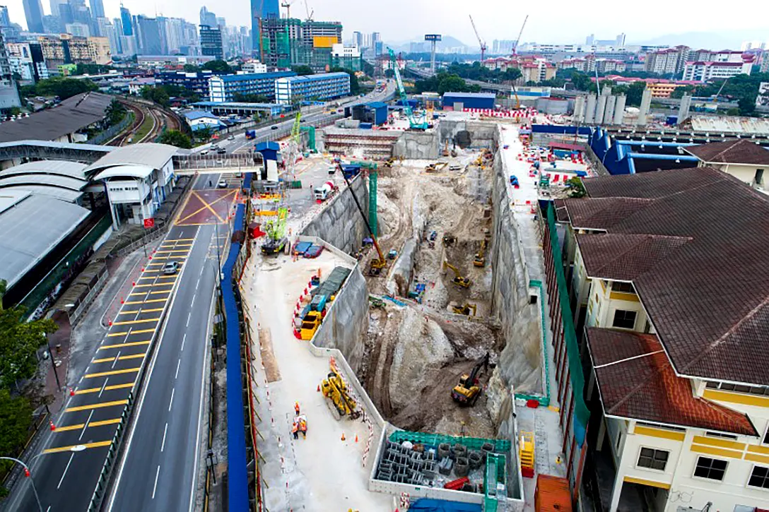 Aerial view of the Chan Sow Lin MRT Station site.