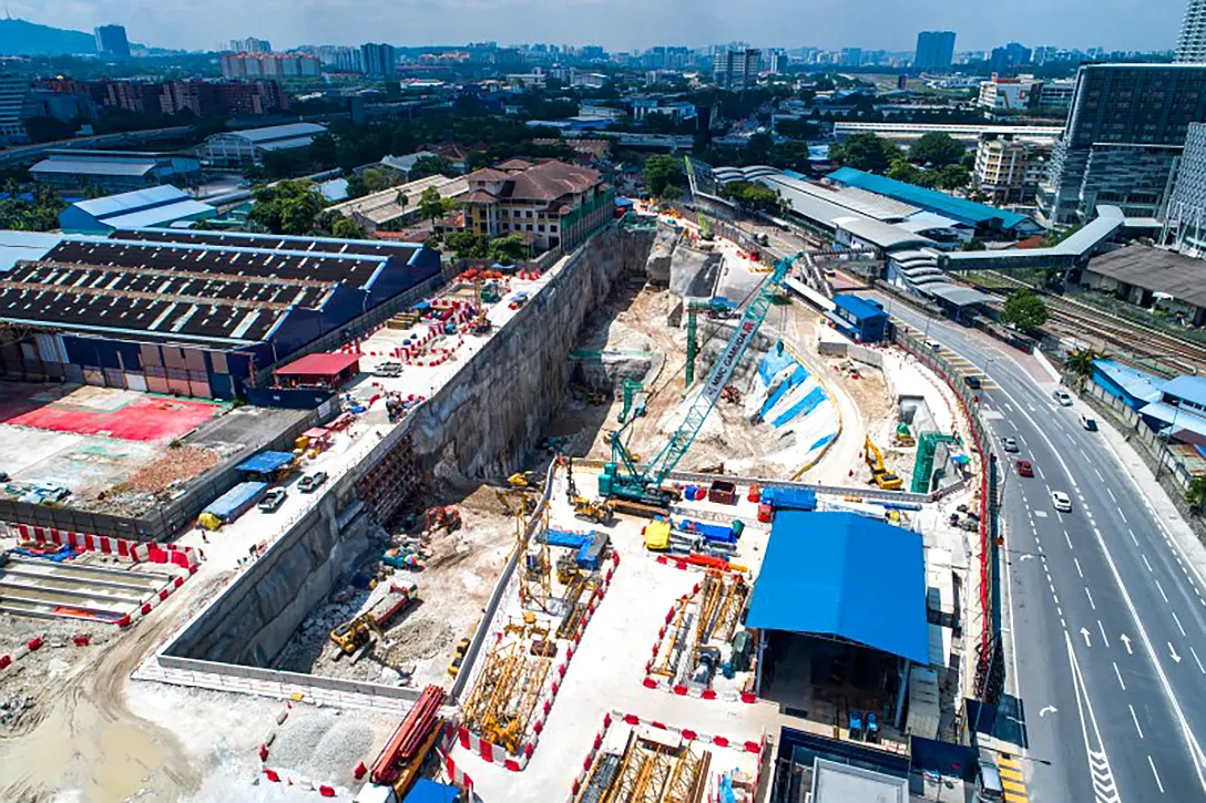 Aerial view of the Chan Sow Lin MRT Station site