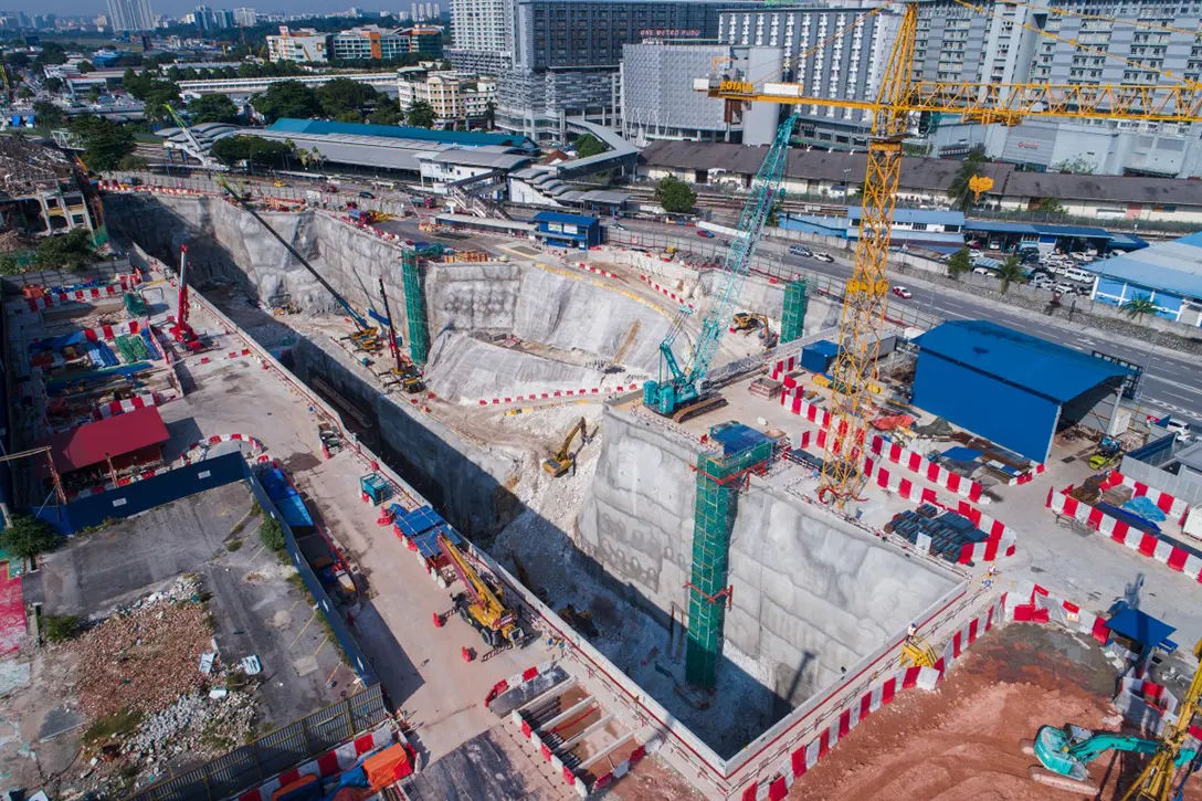 Top view of the Chan Sow Lin MRT Station site.
