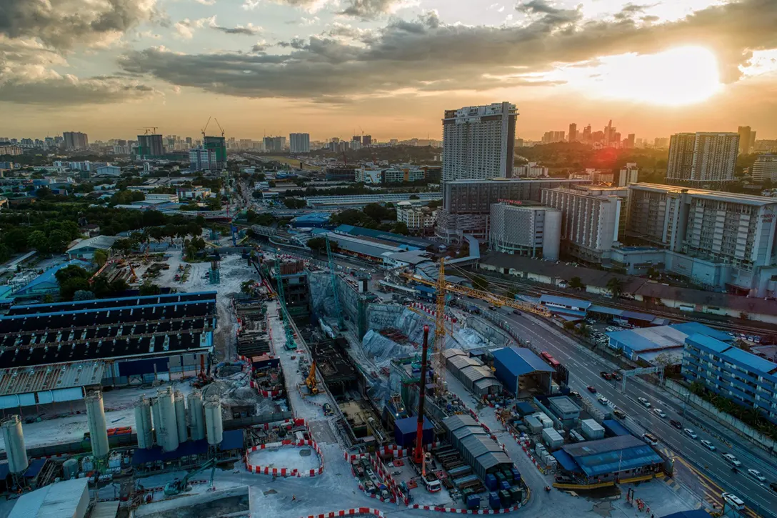 Overall view of the Chan Sow Lin MRT Station site.