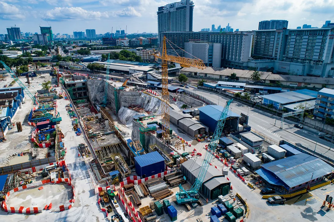 Aerial view of Chan Sow Lin MRT Station site.