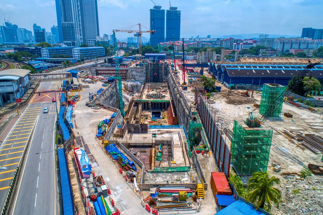 Aerial view of the Chan Sow Lin MRT Station site