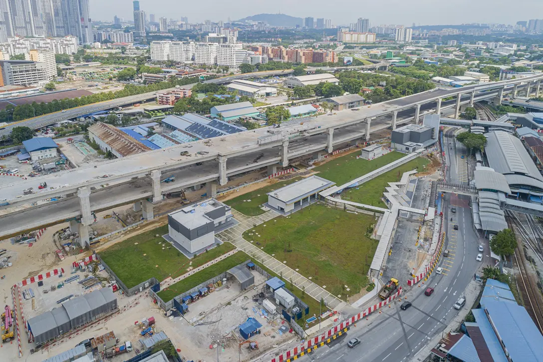External and landscape works in progress at the Chan Sow Lin MRT Station.
