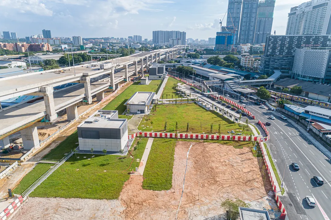 Aerial view of the Chan Sow Lin MRT Station