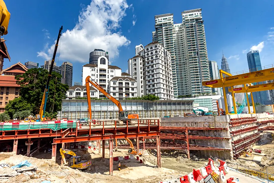 Excavation works at the Conlay MRT Station site.