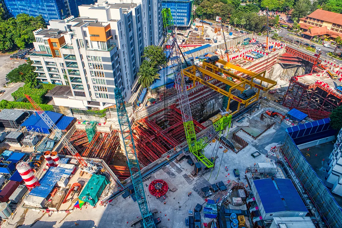 Aerial view of the Conlay MRT Station site.