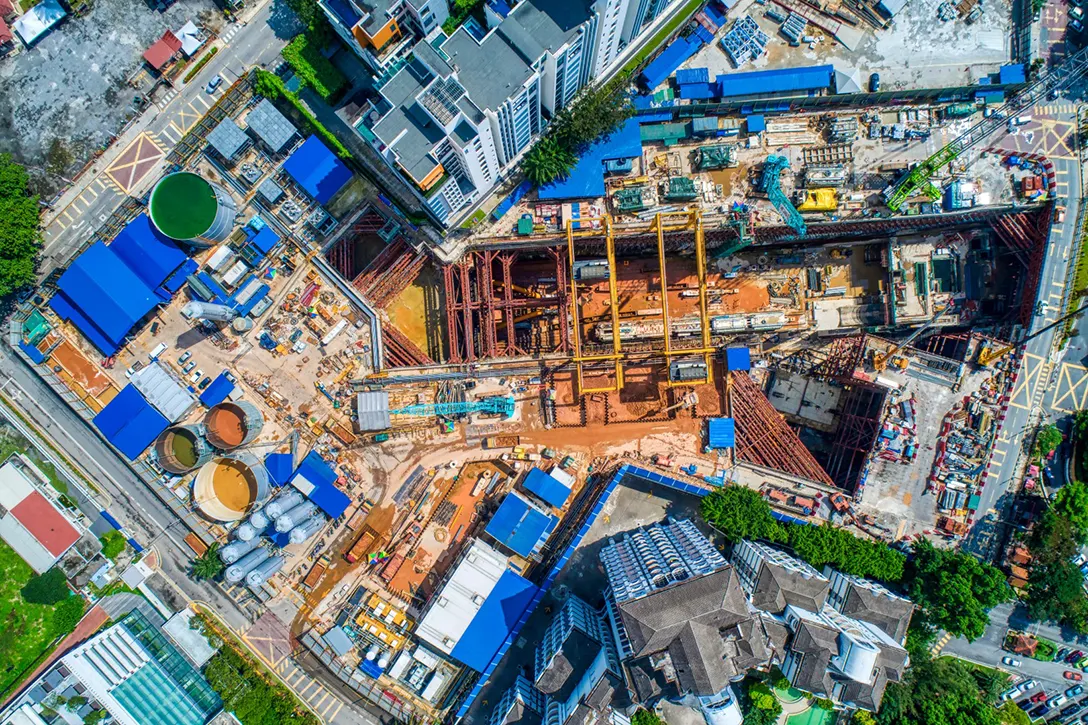 Aerial view of the Conlay MRT Station site.