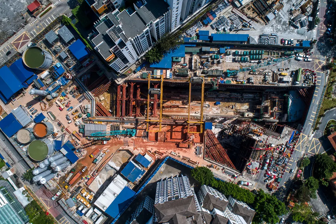 Aerial view of the Conlay MRT Station site.