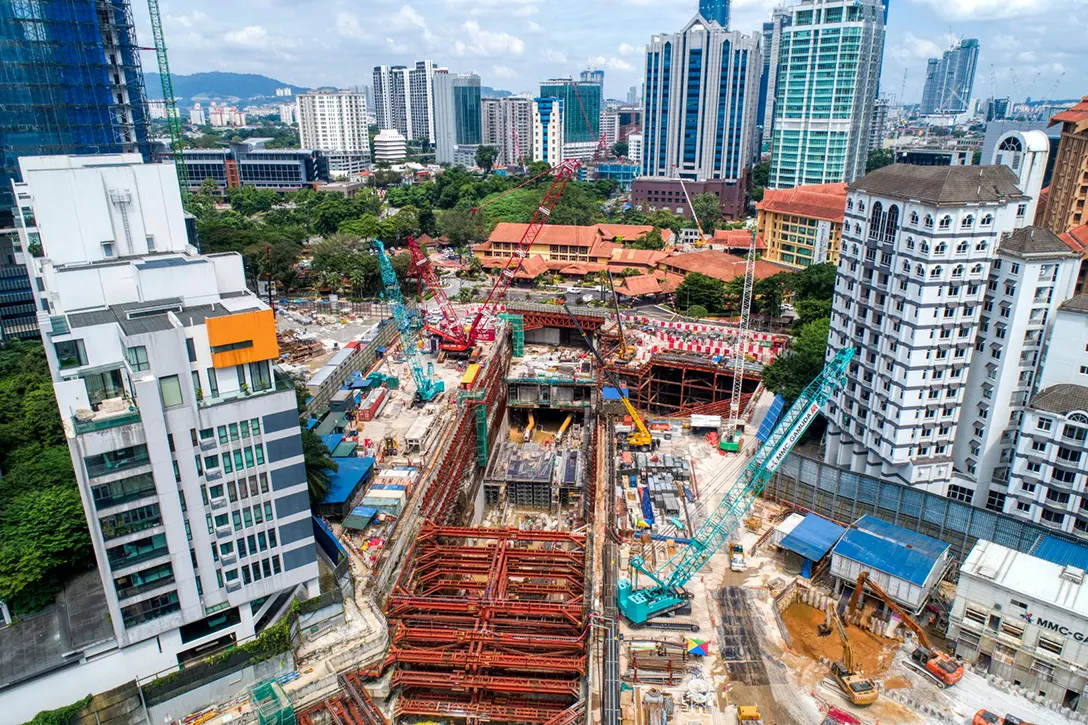 Aerial view of the Conlay MRT Station site.