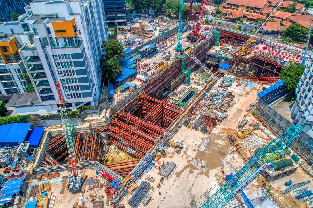 Aerial view of the Conlay MRT Station site.